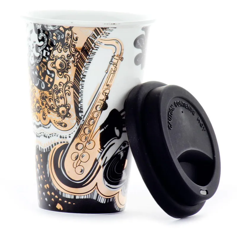 KUBEK TERMICZNY CERAMICZNY SAKSOFON 250 ML - Panon