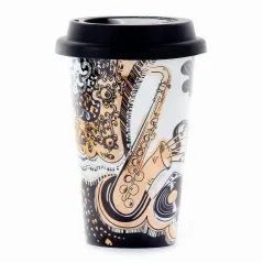 Kubek Termiczny Ceramiczny Saksofon 250 Ml