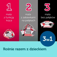 KONTRASTOWA MATA SENSORYCZNA DO ZABAWY 3W1 SENSORY TOYS CANPOL BABIES 0M+