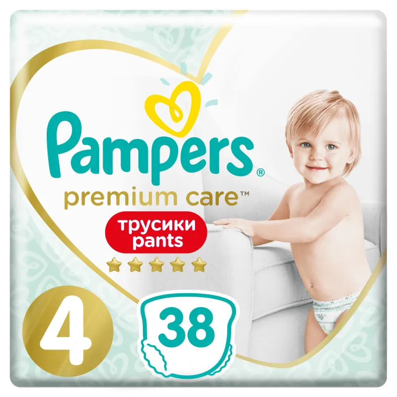 PIELUCHOMAJTKI PAMPERS PREMIUM CARE 38 SZT. ROZMIAR 4 9-15 KG - Procter & Gamble