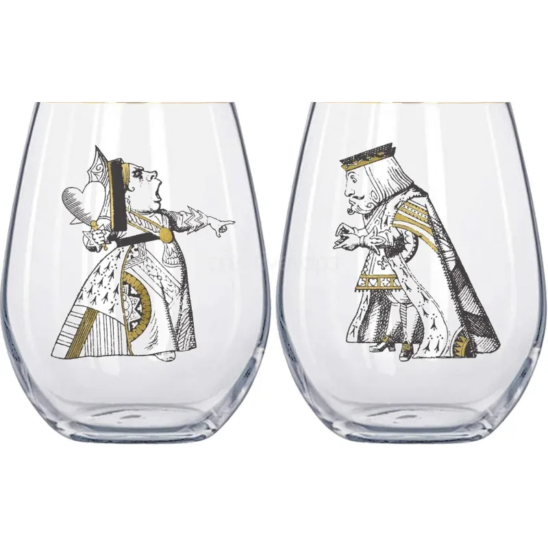 ZESTAW SZKLANEK DLA NIEJ I DLA NIEGO ALICJA W KRAINIE CZARÓW KING & QUEEN 350 ML