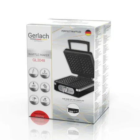 Gofrownica Gerlach 2000W Regulacja Temperatury 2 Gofry