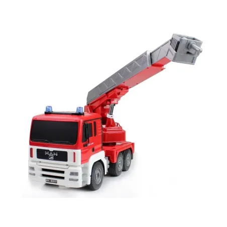 Zdalnie Sterowany Wóz Strażacki Man Drabina 55 Cm Światła Dźwięki 1:20 Double Eagle E517