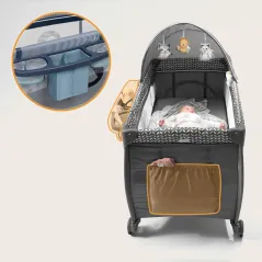 ŁÓŻECZKO TURYSTYCZNE KOJEC Z PRZEWIJAKIEM I MOSKITIERĄ LIONELO SVEN PLUS BLUE NAVY