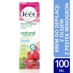 VEET NATURAL INSPIRATIONS KREM DO DEPILACJI Z OLEJEM Z PESTEK WINOGRON 100 ML