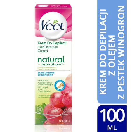 Veet Natural Inspirations Krem Do Depilacji Z Olejem Z Pestek Winogron 100 Ml