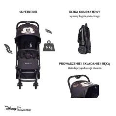 LEKKI WÓZEK SPACEROWY DISNEY MINNIE EASYWALKER BUGGY XS Z FOLIĄ PRZECIWDESZCZOWĄ SPACERÓWKA