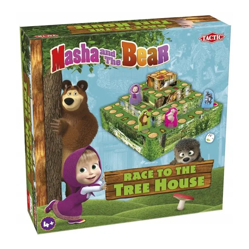 MASZA I NIEDŹWIEDŹ WĘŻE I DRABINY GRA PLANSZOWA 4+