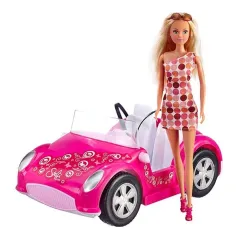 Lalka Steffi Love Z Różowym Kabrioletem Auto 2-Osobowe 3+