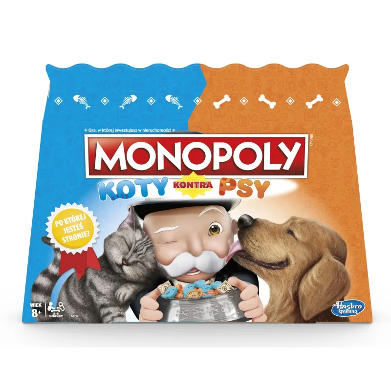 KOTY KONTRA PSY MONOPOLY GRA PLANSZOWA 8+ - Hasbro