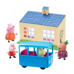 Świnka Peppa Autobus + Szkoła Zestaw Z Figurkami 3+