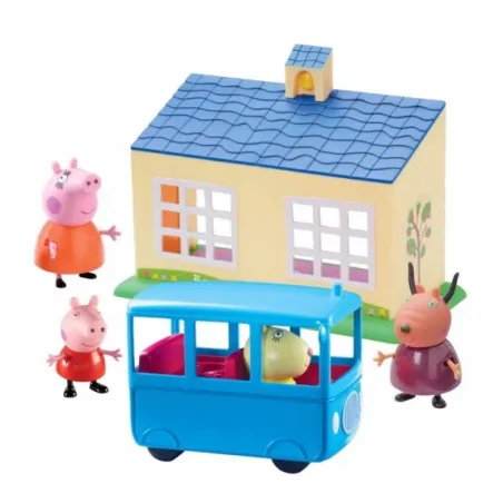 Świnka Peppa Autobus + Szkoła Zestaw Z Figurkami 3+