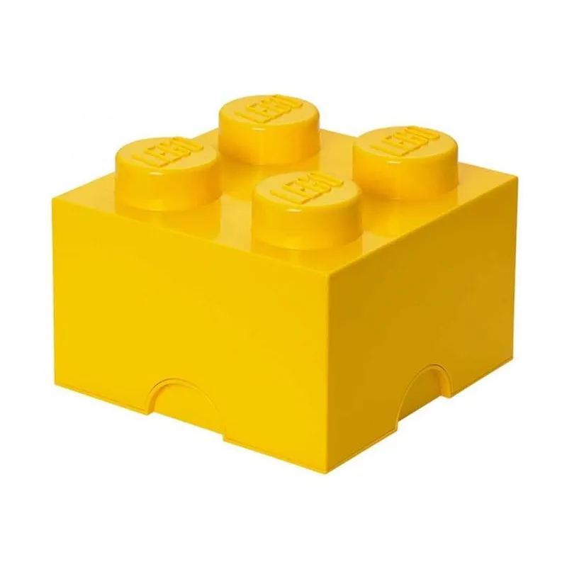 POJEMNIK SZUFLADA KLOCEK 4 WYPUSTKI ŻÓŁTY 25 X 25 X 18 CM LEGO 4005 - Room Copenhagen