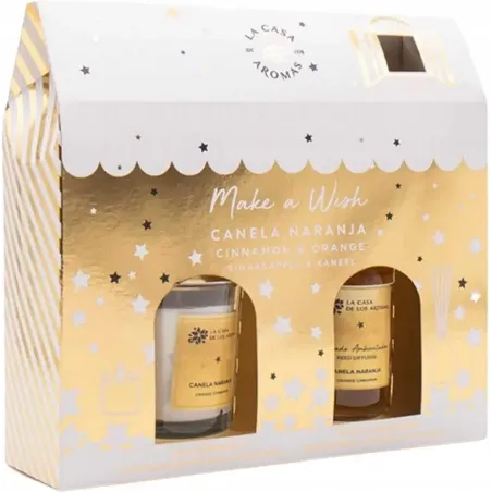 Aromas X-Mas Zestaw Cynamon-Pomarańcza Patyczki Zapachowe 95 Ml + Świeca 65 G