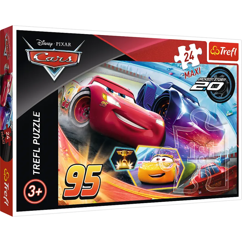 AUTA CARS 3 NIECH WYGRA NAJLEPSZY DISNEY PUZZLE 24 ELEMENTÓW MAXI 3+