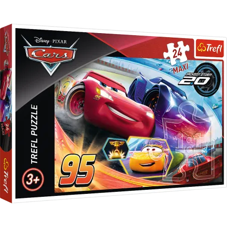 AUTA CARS 3 NIECH WYGRA NAJLEPSZY DISNEY PUZZLE 24 ELEMENTÓW MAXI 3+