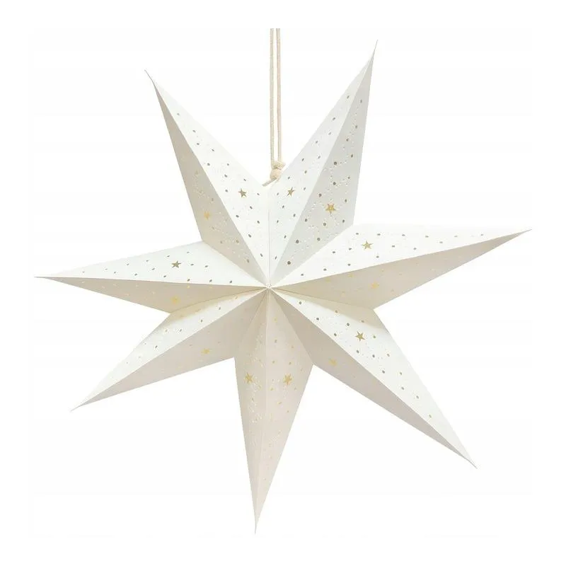 GWIAZDA PAPIEROWA BIAŁA 45 CM SKŁADANA AŻUROWA OZDOBA NA OKNO DEKORACJA ŚWIĄTECZNA