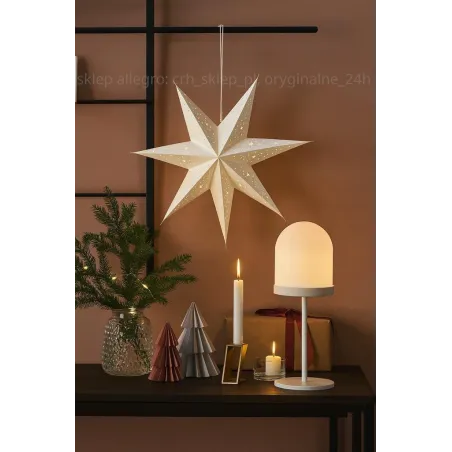 Gwiazda Papierowa Biała 45 Cm Składana Ażurowa Ozdoba Na Okno Dekoracja Świąteczna