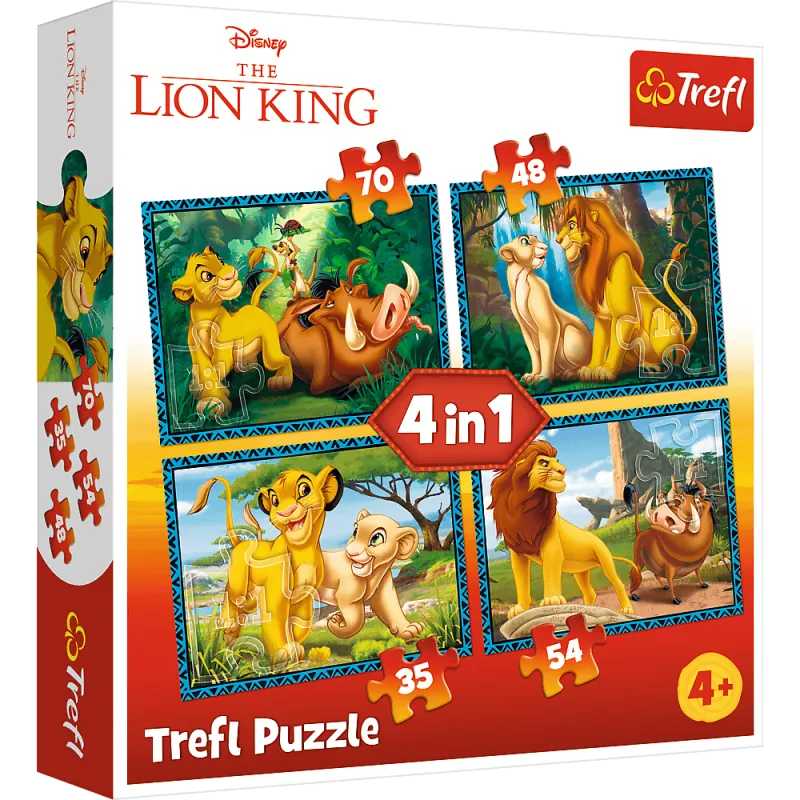 KRÓL LEW I PRZYJACIELE PUZZLE 4W1 4+ - Trefl KRÓL LEW I PRZYJACIELE PUZZLE 4W1 4+ - Trefl