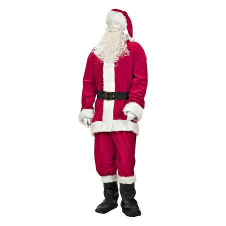 LUKSUSOWY KOSIUM STRÓJ ŚWIĘTEGO MIKOŁAJA AKSAMITNY Z BRODĄ I PASEM