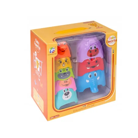 EDUKACYJNA PIRAMIDKA DLA MALUCHÓW ZWIERZĄTKA ANEK 6M+