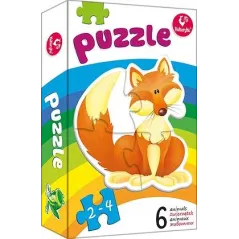 PIERWSZE PUZZLE ZWIERZĄTKA 18 ELEMENTÓW KUKURYKU 2+