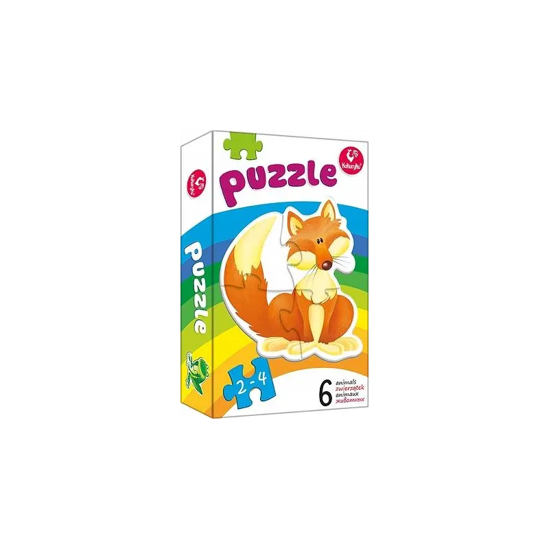 PIERWSZE PUZZLE ZWIERZĄTKA 18 ELEMENTÓW KUKURYKU 2+