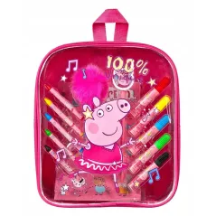 DUŻY PLECAK ŚWINKA PEPPA Z AKCESORIAMI KREDKI PISAKI 3+
