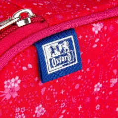 PIÓRNIK Z KLAPKĄ FLORAL CIEMNORÓŻOWY OXFORD