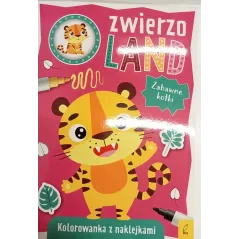 ZWIERZOLAND ZABAWNE KOTKI. KOLOROWANKA Z NAKLEJKAMI