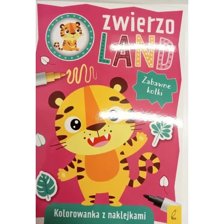 ZWIERZOLAND ZABAWNE KOTKI. KOLOROWANKA Z NAKLEJKAMI