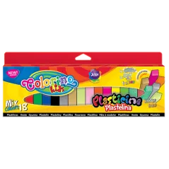 PLASTELINA KWADRATOWA 18 KOLORÓW COLORINO KIDS - Patio