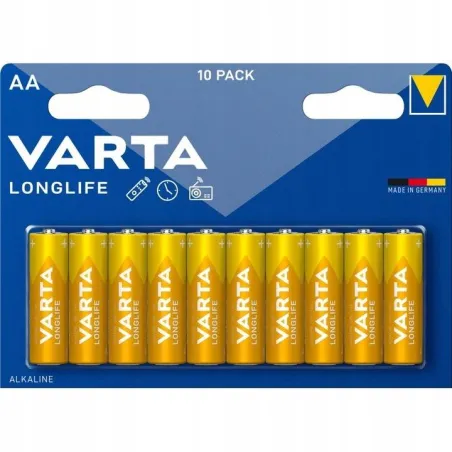 10 SZT. BATERIE ALKALICZNE VARTA LONGLIFE POWER AA R6 1.5V