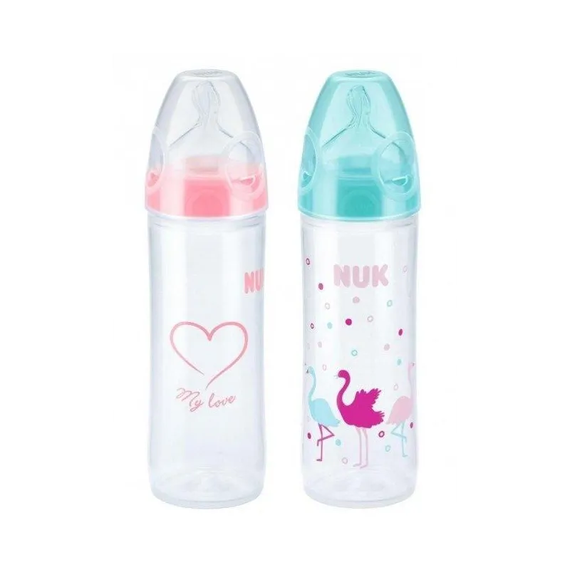 BUTELKA DLA NIEMOWLĄT NUK NEW CLASSIC 250ML 6-18M SILIKON 2SZT.
