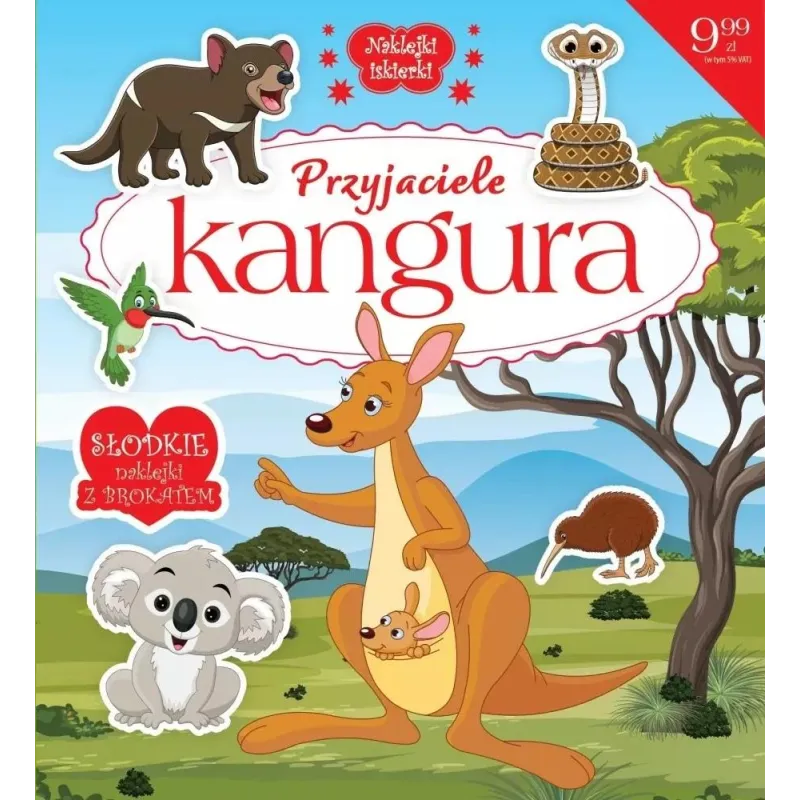 PRZYJACIELE KANGURA. NAKLEJKI ISKIERKI. KOLOROWANKA Z NAKLEJKAMI PRZYJACIELE KANGURA. NAKLEJKI ISKIERKI. KOLOROWANKA Z NAKLEJKAMI