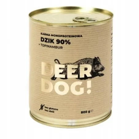 MOKRA KARMA DLA PSA DEER DOG DZIK + TOPINAMBUR 800G 93% MIĘSA