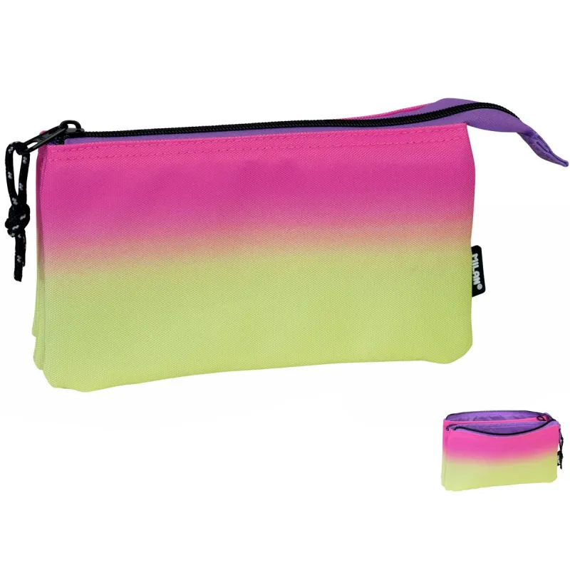 PIÓRNIK SZKOLNY SUNSET 5 KOMÓR ŻÓŁTO-RÓŻOWY MILAN