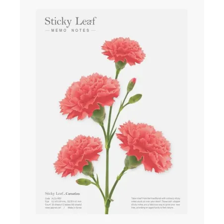 Kartki Samoprzylepne Goździk Czerwony Appree