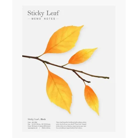 Kartki Samoprzylepne Brzoza Żółta Appree