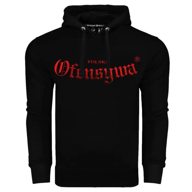 BLUZA Z KAPTUREM POLSKA OFENSYWA GOTYK CZARNO-CZERWONA ROZMIAR L BLUZA Z KAPTUREM POLSKA OFENSYWA GOTYK CZARNO-CZERWONA ROZMIAR L