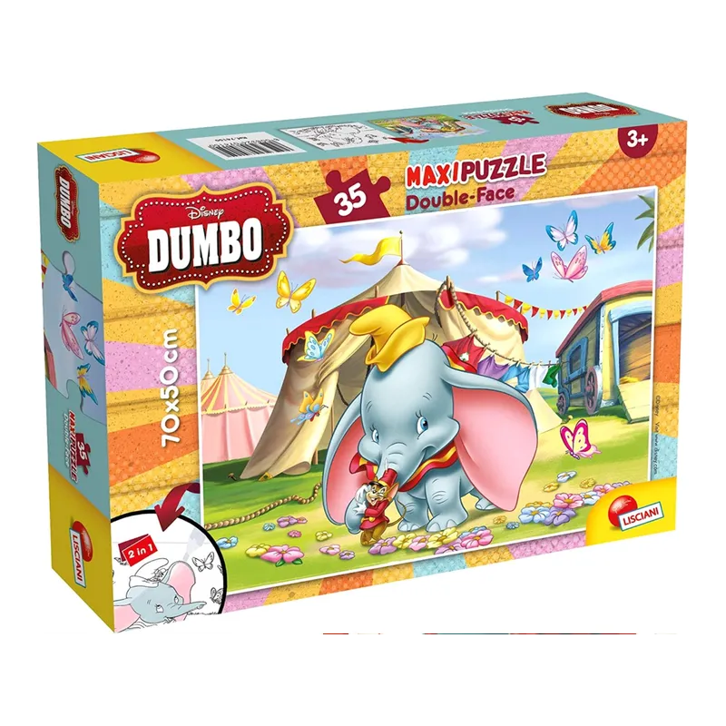 DUMBO 35 ELEMENTÓW PUZZLE DWUSTRONNE LISCIANI 3+