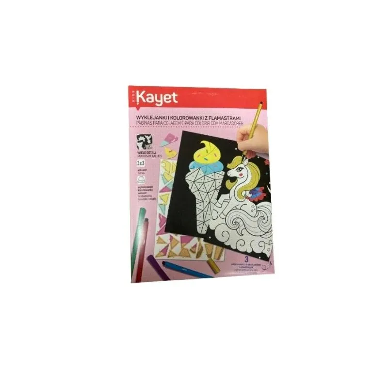 WYKLEJANKI I KOLOROWANKI Z FLAMASTRAMI KAYET 3+