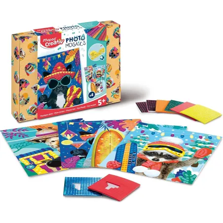 FOTOMOZAIKI ZWIERZAKI PODRÓŻNIAKI CREATIV ZESTAW KREATYWNY 5+