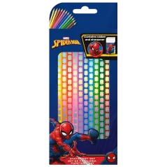 KREDKI OŁÓWKOWE SPIDERMAN 12 KOLORÓW Z GUMKĄ I TEMPERÓWKĄ