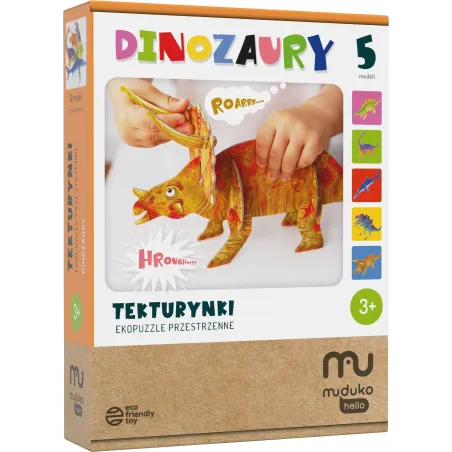 Puzzle Przestrzenne Dinozaury Tekturynki Eko Z Poradnikiem Logopedycznym 3+ Puzzle Przestrzenne Dinozaury Tekturynki Eko Z Poradnikiem Logopedycznym 3+