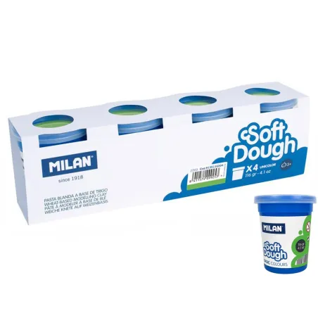 Ciastolina Masa Plastyczna Milan Basic Zielona 4 Słoiczki Naturalny Skład Ciastolina Masa Plastyczna Milan Basic Zielona 4 Słoiczki Naturalny Skład