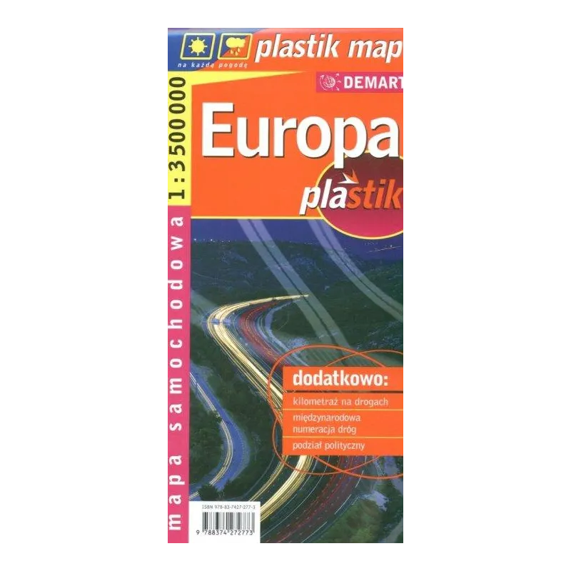 EUROPA 1:3 500 000  MAPA SAMOCHODOWA