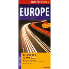 EUROPA. MAPA SAMOCHODOWA SKALA 1:4 000 000 - ExpressMap