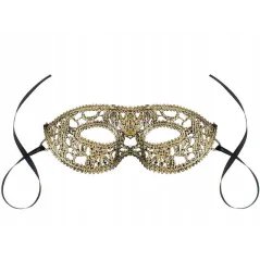 MASKA AŻUROWA WENECKA ZŁOTA KORONKOWA GODAN