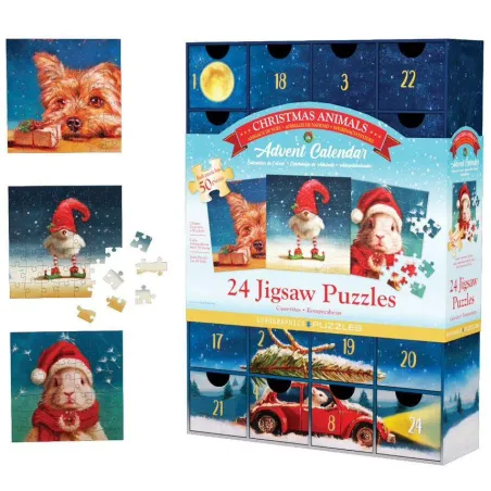Kalendarz Adwentowy Puzzle Funny Christmas Animals Eurographics 24 X 50 Eementów